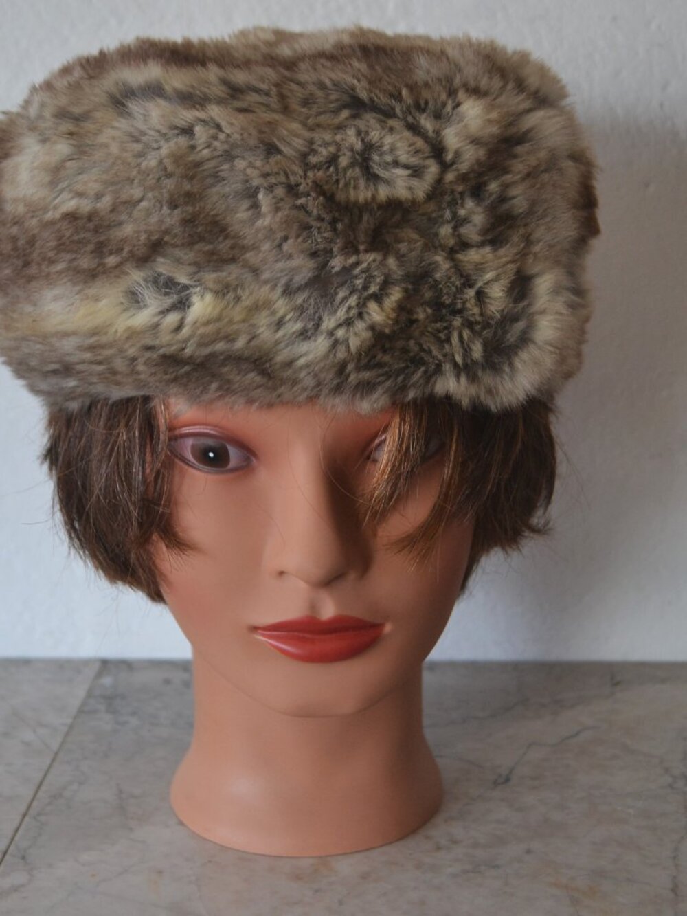 1950s Vintage Rabbit Fur Pillbox Hat - Women's Winter Style